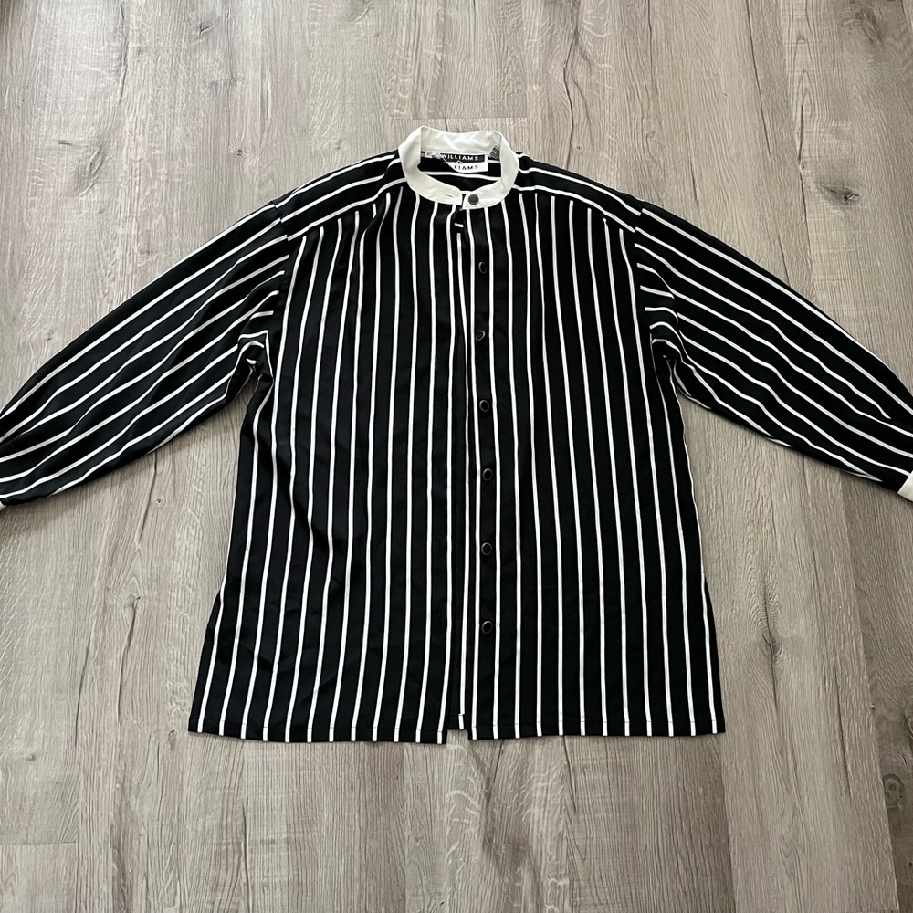 Vintage 80s Black and White Casual Button Down Shirt